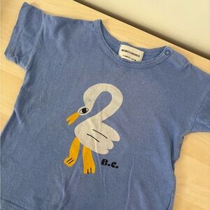 Bobo Choses Blue Tee with Swan Print
